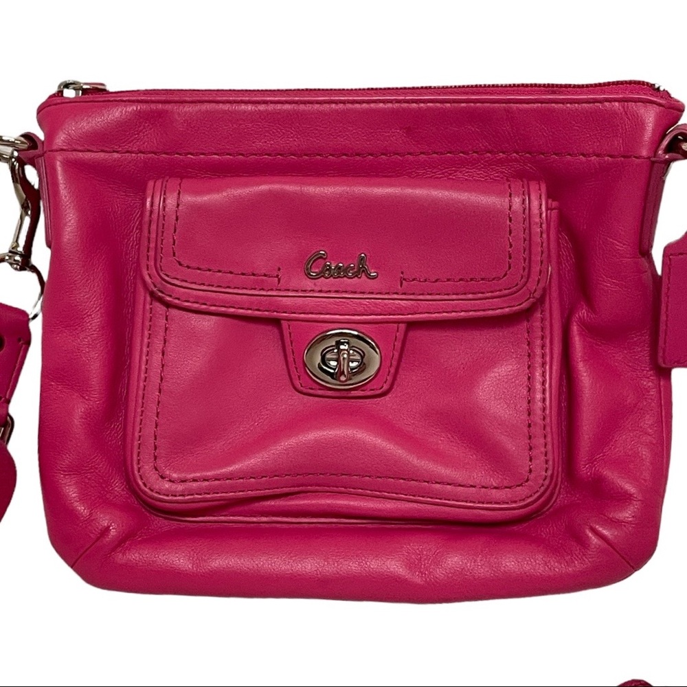 Coach Campbell Pomegranate Leather Swing-pack Convertible Mini Crossbody Bag